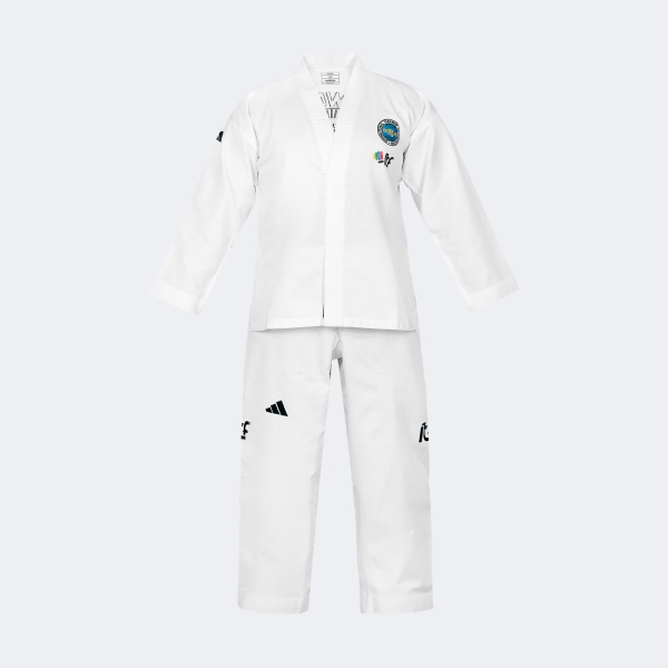 Uniforme Dobok Taekwondo Itf Rookie Con Logos - Adititf01p Blanco 100