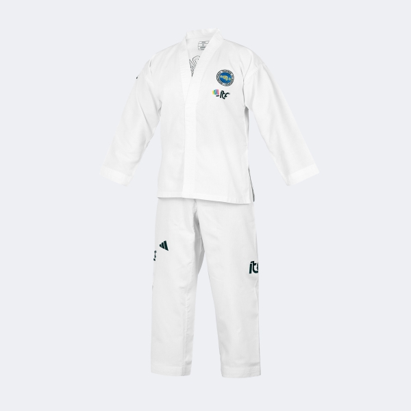 Uniforme Dobok Taekwondo Itf Rookie Con Logos - Adititf01p Blanco 100