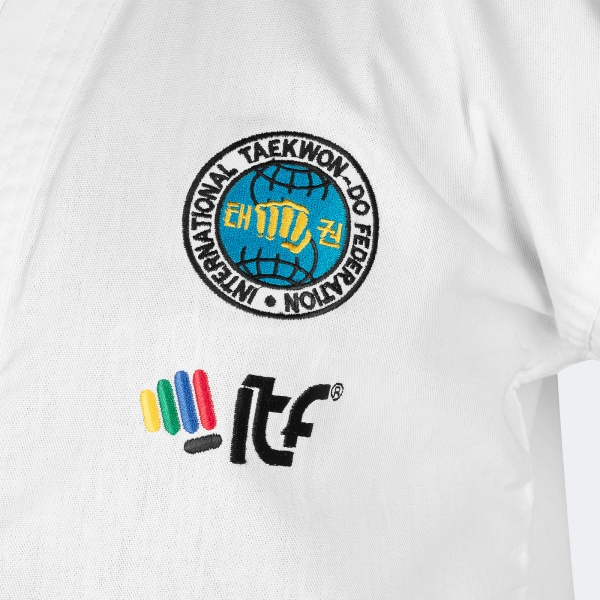 Uniforme Dobok Taekwondo Itf Rookie Con Logos - Adititf01p Blanco 120