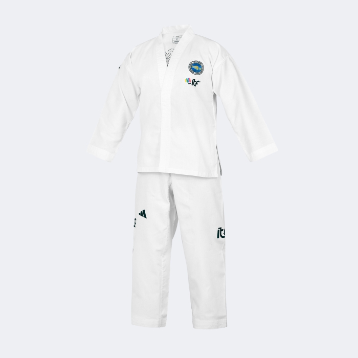Uniforme Dobok Taekwondo Itf Rookie Con Logos - Adititf01p Blanco 140 2