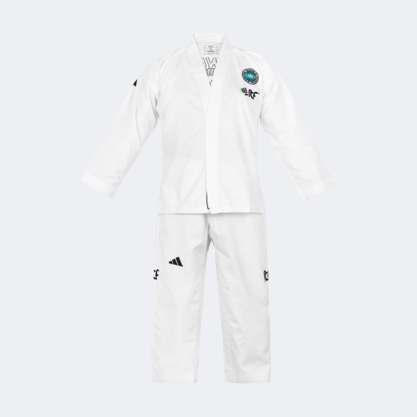Uniforme Dobok Taekwondo Itf Quest Con Logos - Adititf03p Blanco 160