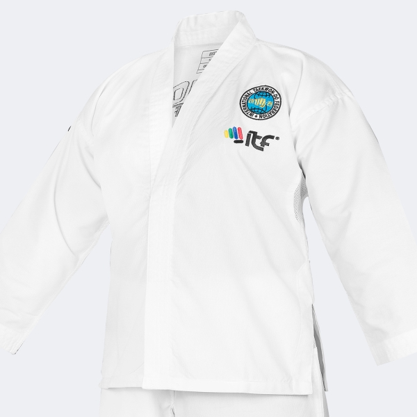 Uniforme Dobok Taekwondo Itf Quest Con Logos - Adititf03p Blanco 160