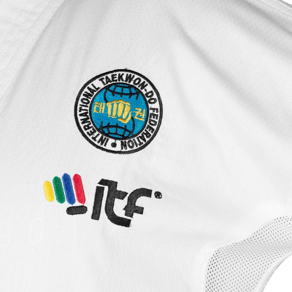 Uniforme Dobok Taekwondo Itf Quest Con Logos - Adititf03p Blanco 160