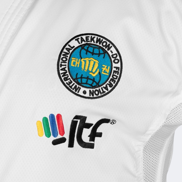 Uniforme Dobok Taekwondo Itf Champion Con Logos - Adititf04p Blanco 190