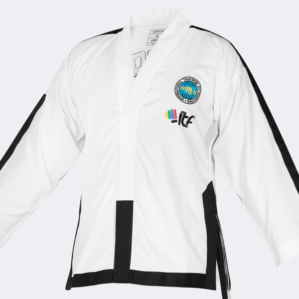 Uniforme Dobok Taekwondo Itf Instructor Con Logos - Adititf05p Blanco 180