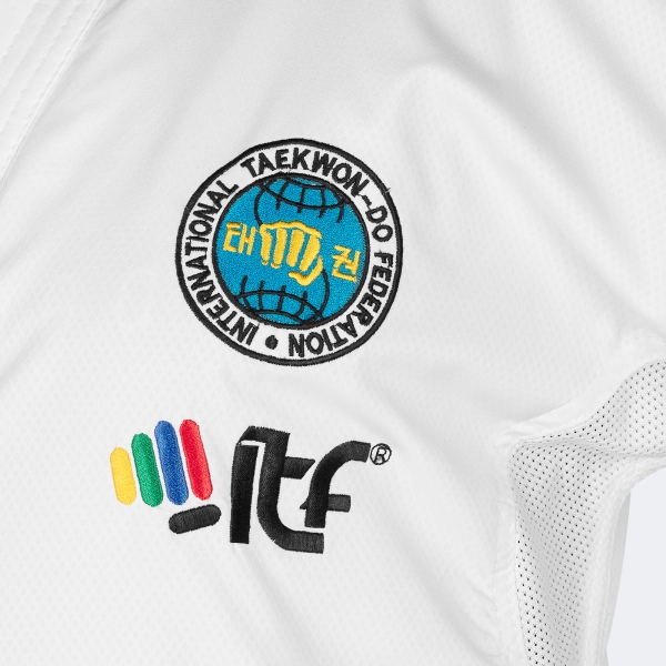 Uniforme Dobok Taekwondo Itf Instructor Con Logos - Adititf05p Blanco 180