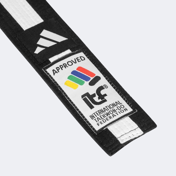 Cinturon Taekwondo Itf - Aditb03itf Negro-blanco 200