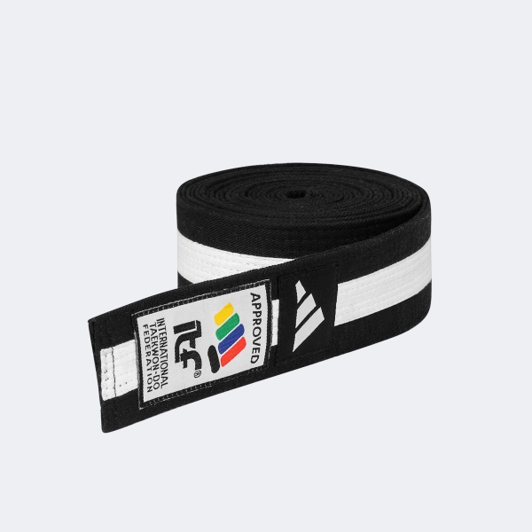 Cinturon Taekwondo Itf - Aditb03itf Negro-blanco 200