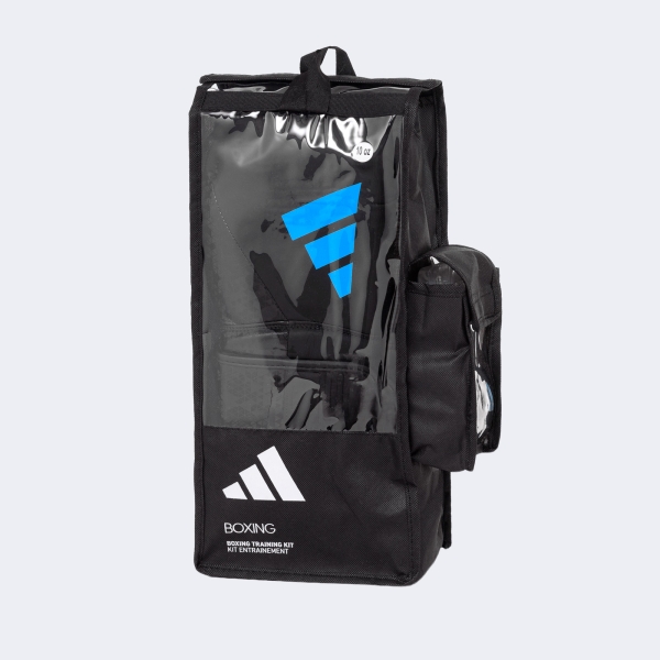 Set Boxeo Combat: Guante Venda Bucal - Bpkit08smu Negro-celeste 14 Oz