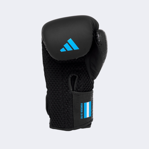 Set Boxeo Combat: Guante Venda Bucal - Bpkit08smu Negro-celeste 14 Oz
