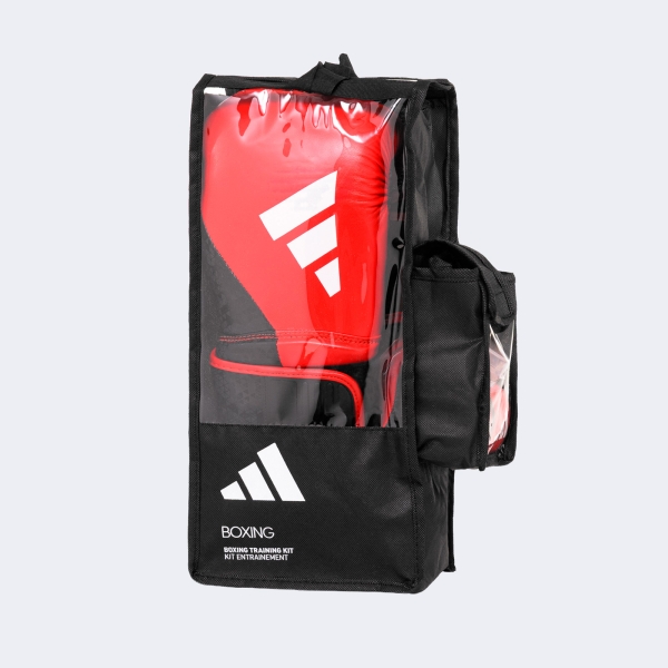 Set Boxeo Combat: Guante Venda Bucal - Bpkit08smu Rojo-blanco 16 Oz