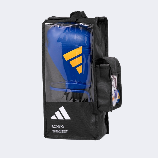 Set Boxeo Combat: Guante Venda Bucal - Bpkit08smu Azul-amarillo 16 Oz