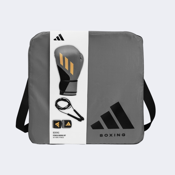 Set Boxeo Tilt F 200: Guante Venda Soga - Adikitf Gris 12 Oz