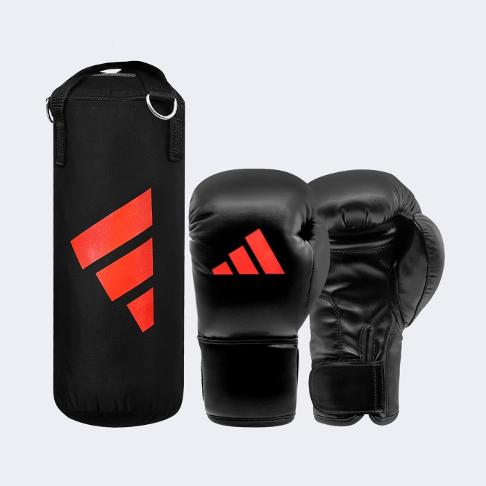 Set Boxeo Junior: Guante Bolsa - Adibacjpii Negro